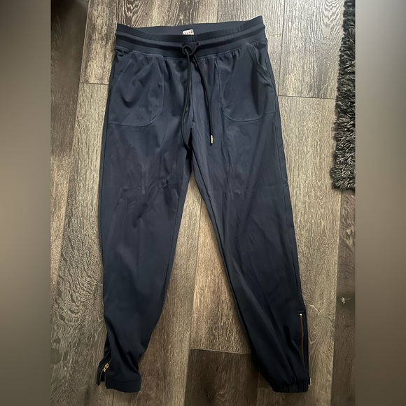 ZYIA Navy Jogger Pants with Gold Zipper Detail - Picture 1 of 5